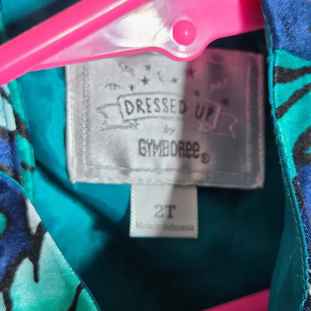 Gymboree Dress Toddler Girls‎ 2T Dressed Up Teal Blue Floral Fancy Photos Party